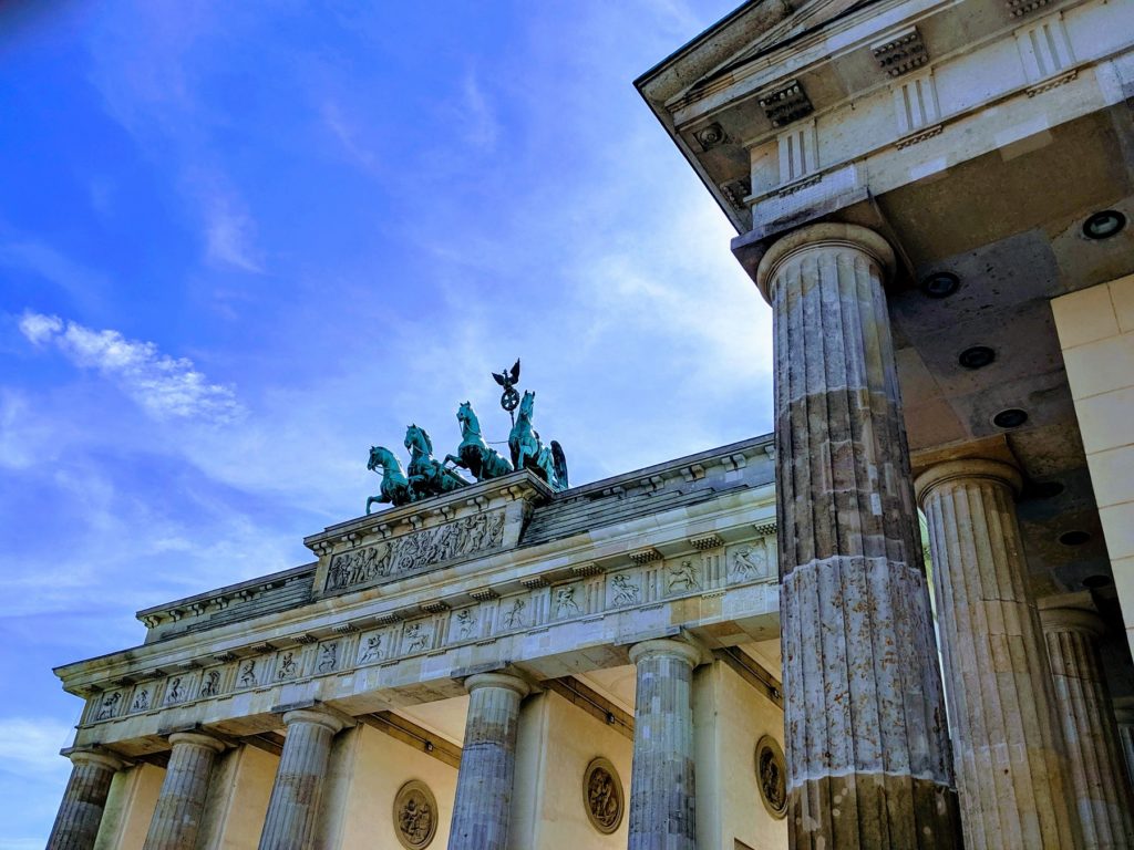 the Brandenburg Gate on a clear day in berlin