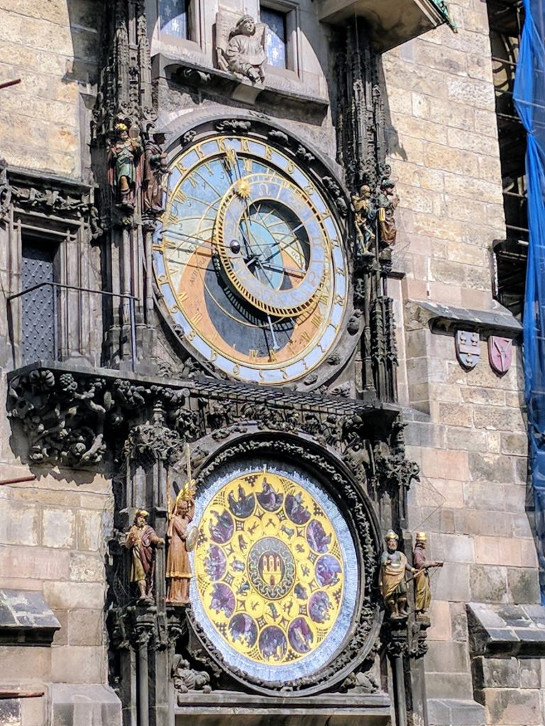 the medieval face of the Prague astronomical Clock