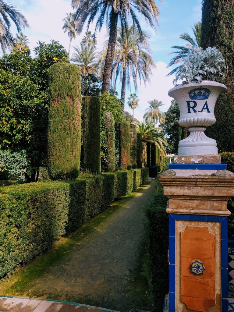 Gardens in Royal Alzacar of Seville