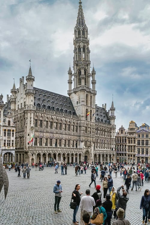 Brussels Grand Palace Grote Markt on a cloudy day