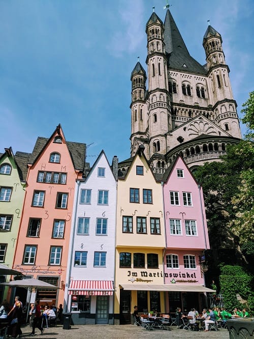 Colorful buildings in Old Town Cologne