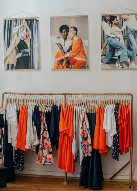 inside of the vegan and eco friendly clothing shop loveco in berlin