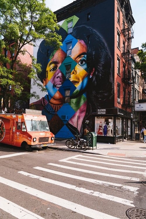 bright and colorful new york city street art