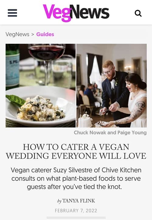 How to Cater a Vegan Wedding Chive Kitchen VegNews
