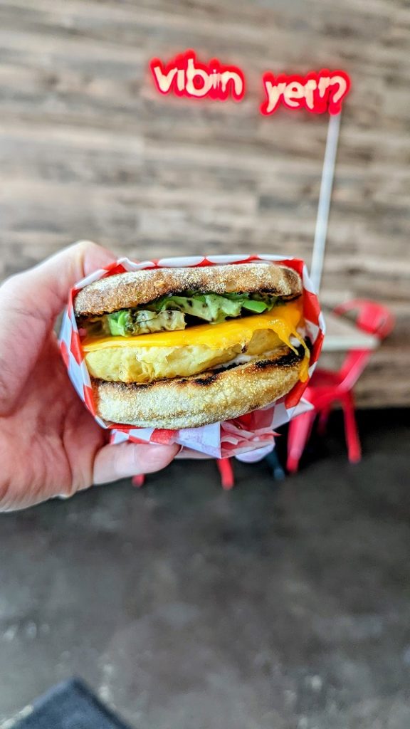 VOWburger vegan breakfast sandwich