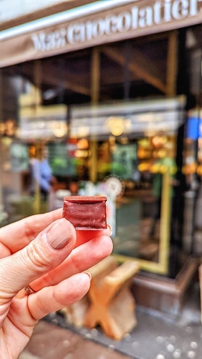 Max Chocolatier vegan truffle outside the store front
