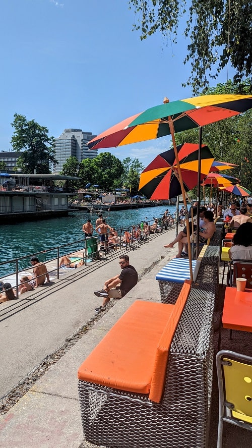 Swimming in Zurich Flussbad Oberer Letten