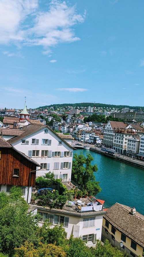 Views from Lindenhof Old Town Zurich