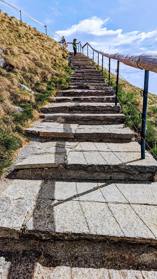Stairway trails leading up to one of the Mount Pilatus Summits