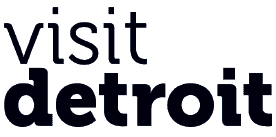 visit detroit black and white stacked logo