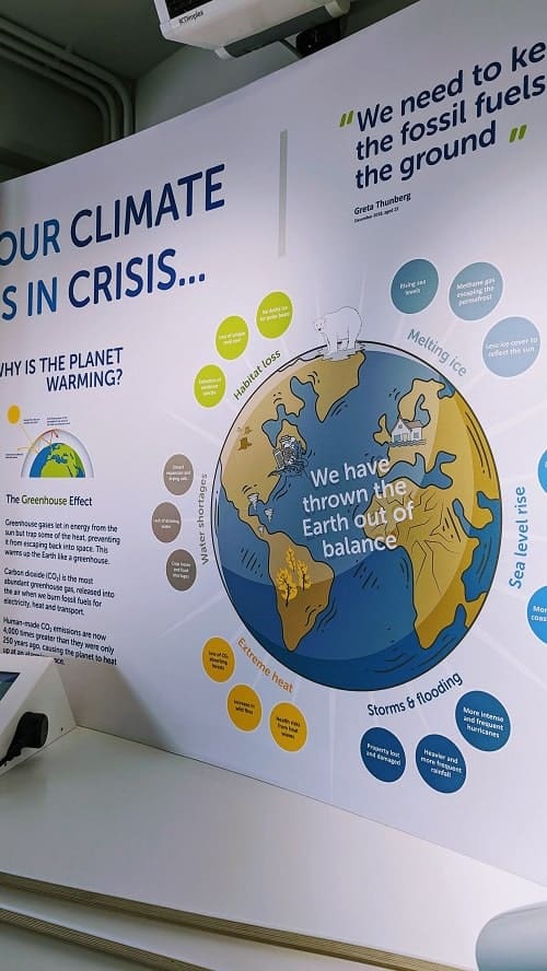 rampion informational signage about the effects of climate change