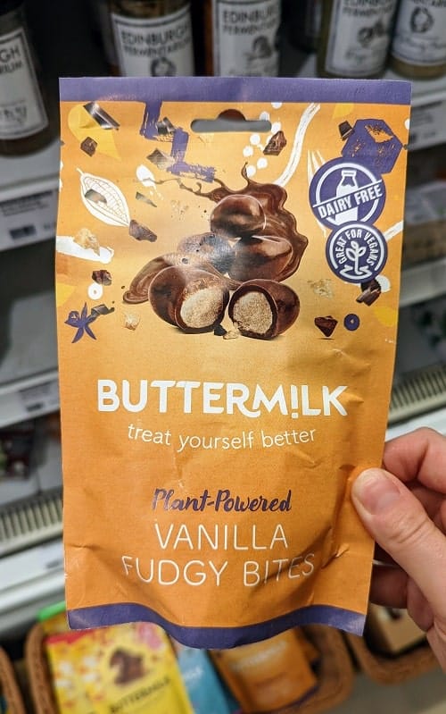 bag of vegan chocolate vanilla fudgy bites