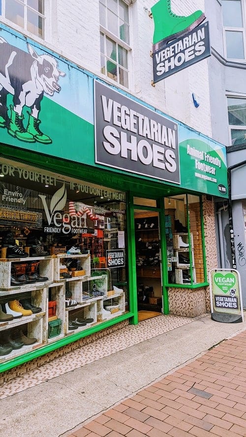 the outside of the vegetarian shoe shop in brighton