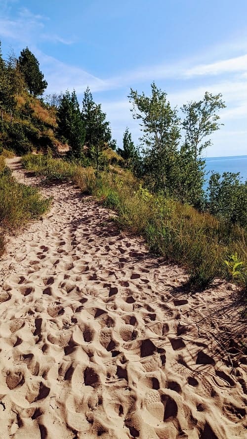 sandy trail at empire bluff in traverse city