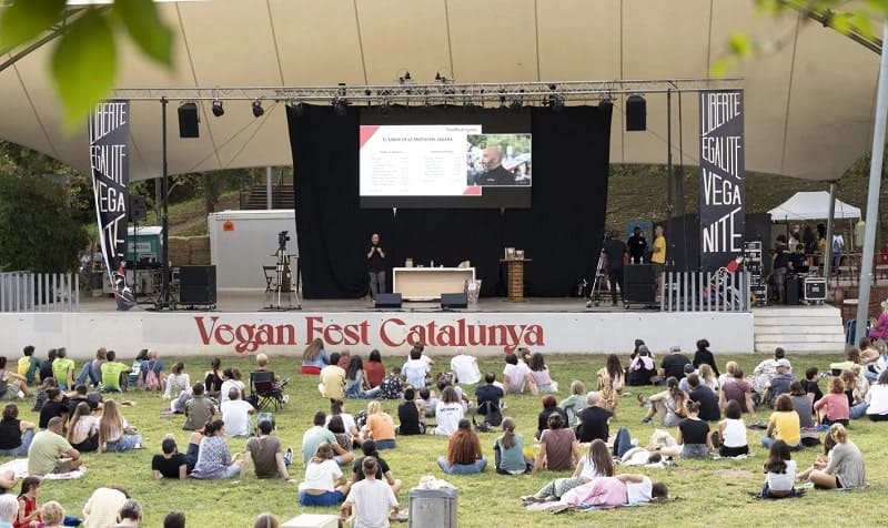 the outdoor stage at the vegan festival catalunya in spain 