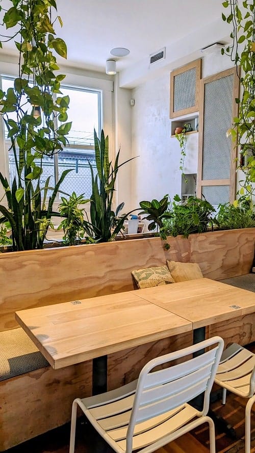 inside of the casual dining space at aleph eatery in vancouver