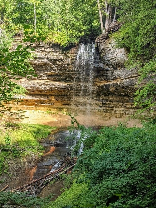 munising waterfall in the pictured rocks national lakeshore