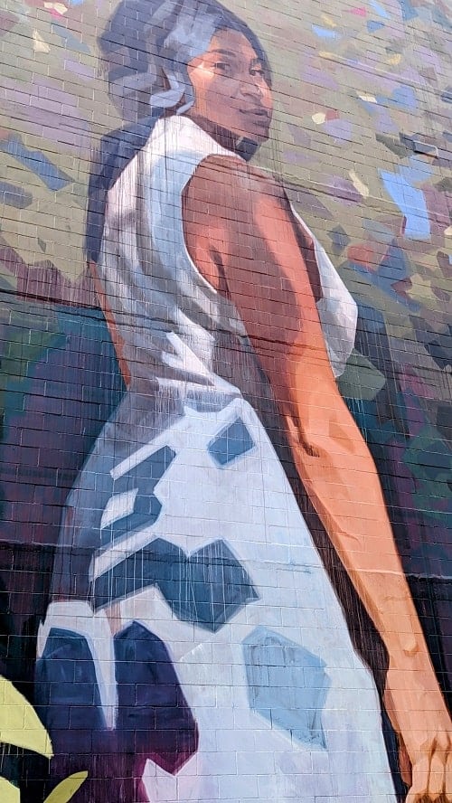 vancouver street mural of a woman