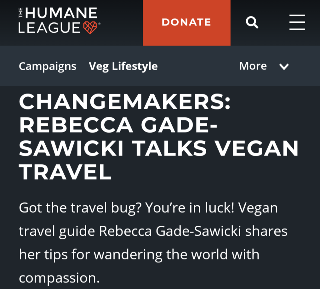 Humane League Changemakers interview with rebecca gade sawicki