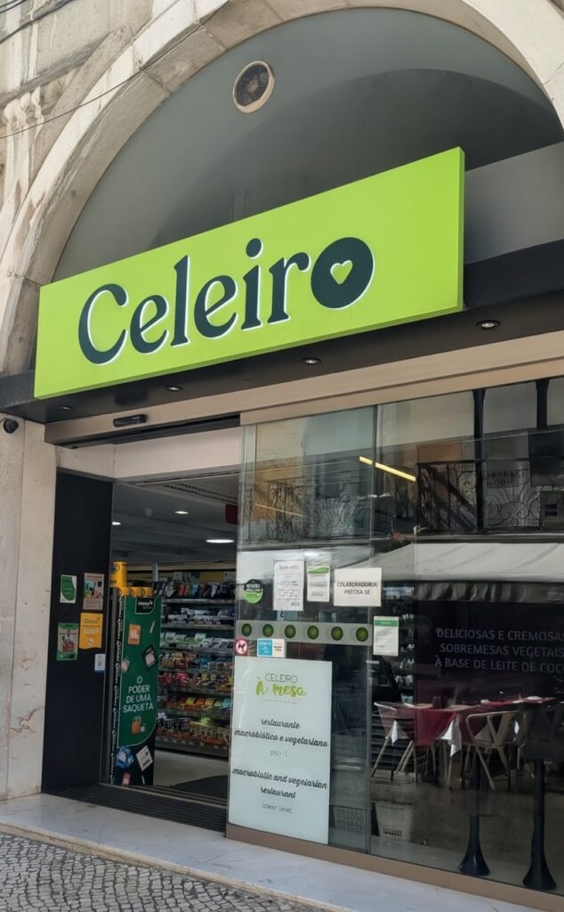 green entrance sign to the market celeiro in lisbon