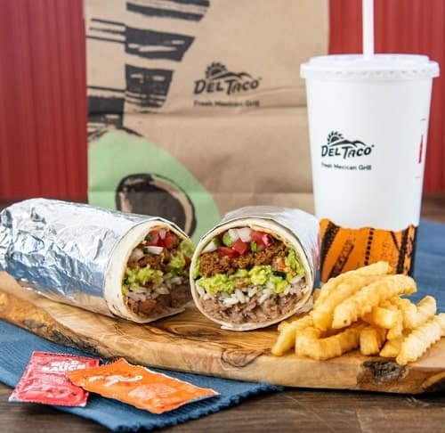 epic beyond burrito and french fries from del taco in partnership with beyond meat 