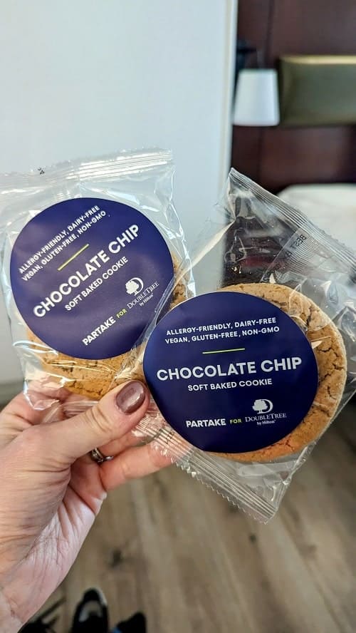 two vegan and gluten free cookies from the hilton double tree in nyc which make a good vegan travel snack