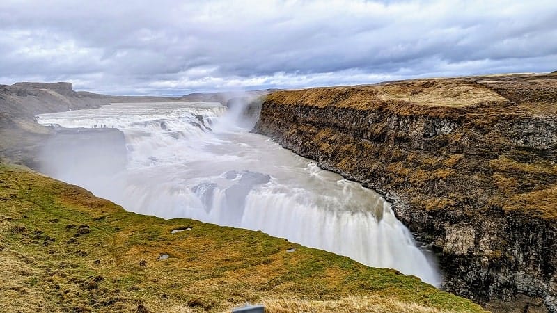 gulfoss waterfall in iceland's golden circle