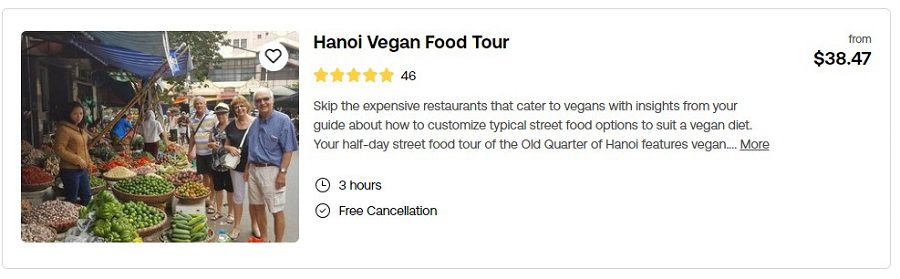 vegan food tour Hanoi 