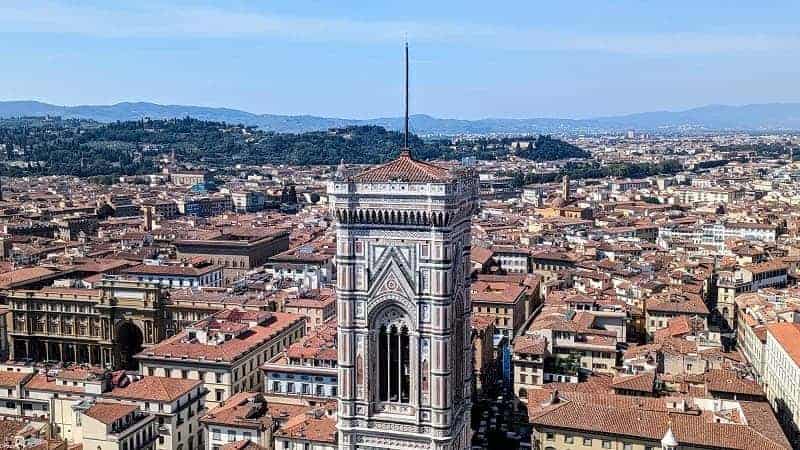 view of florence from ii duomo on a bright and clear day