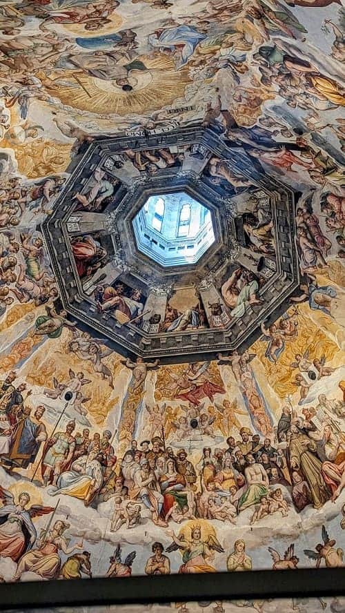the last judgement fresco inside of the duomo in florence