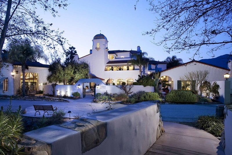 spanish colonial design with a white wash finish of the ojai valley hotel in california
