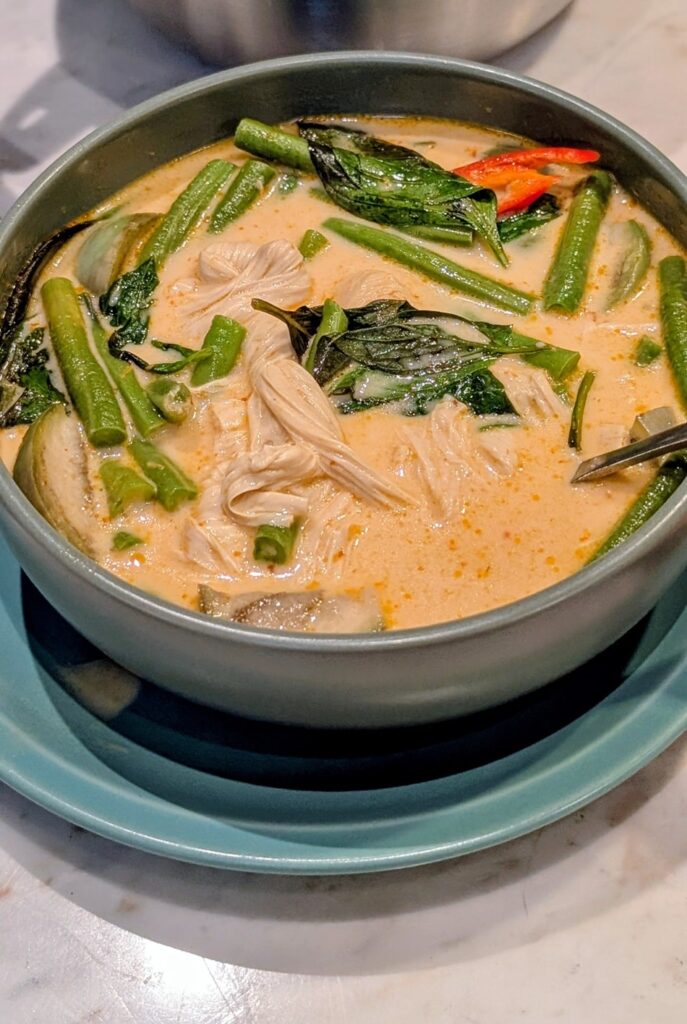 vegan coconut tom kha soup at Baan Ying Plant-Based