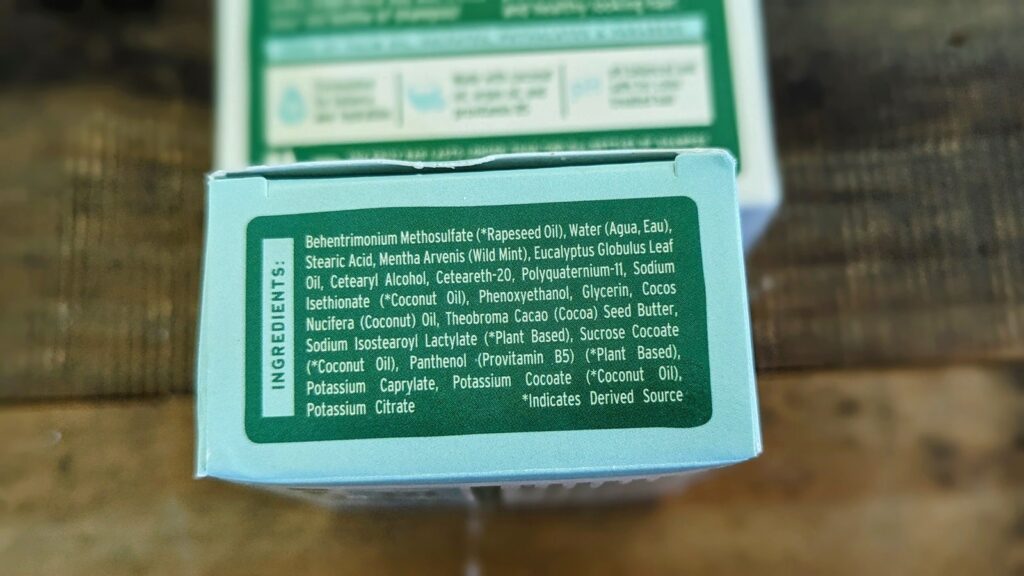 the list of ingredients in a brixy shampoo bar