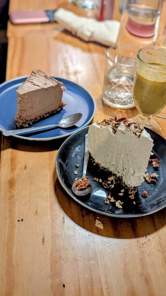 two tall vegan chiffon mousse pies arbol de seda in san jose costa rica