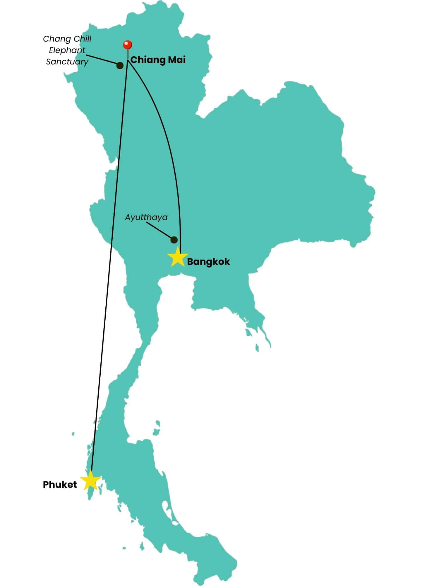 map of thailand for a vegan tour in 2026