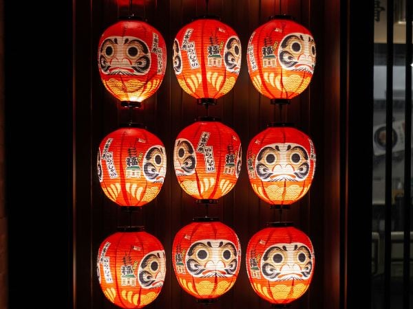 red Japanese lanterns