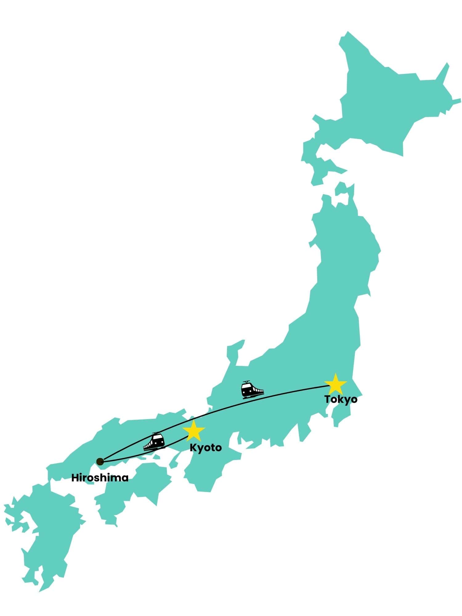 map of japan for the veggies abroad vegan tour in 2027